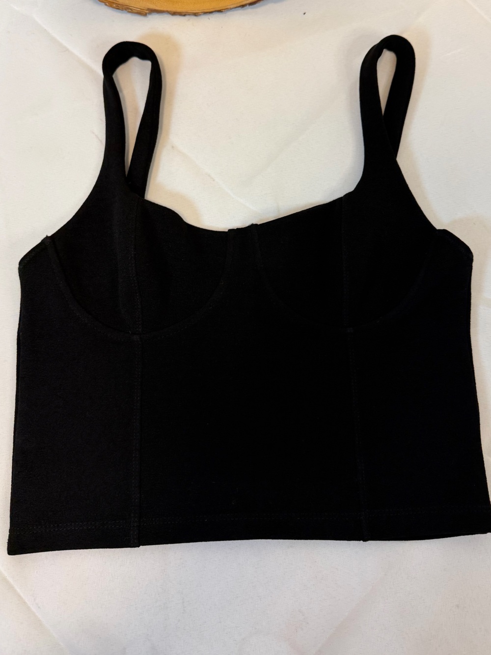 Zara‎ Black Fitted Cropped Tank Top Pull On Bodycon Women’s Size Large